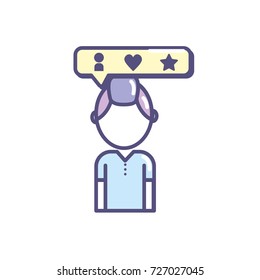 social man with chat bubble icon