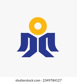 Social man icon logo template design