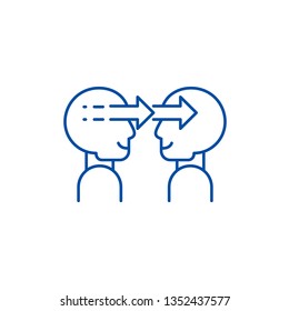 Social manipulation line icon concept. Social manipulation flat  vector symbol, sign, outline illustration.