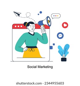 Social Marketing abstract concept vector in a flat style stock illustration