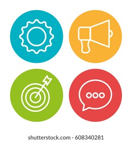 social marketing flat icons