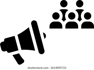 Social Marketing Icon Glyph Vector Illustration