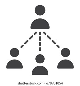 Social marketing network solid icon, business and communication, vector graphics, a glyph pattern on a white background, eps 10.