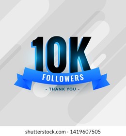 social media 10k followers or 10000 subscribers thank you banner