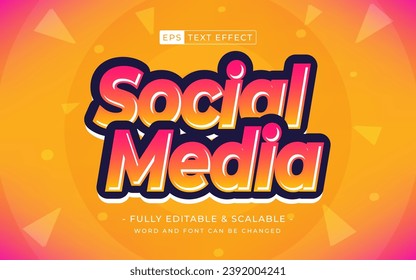 social media 3d editable text effect -social network trend content