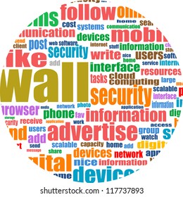 Social media abstract background with networking concept words