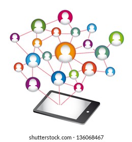 Social Media Abstract Illustration | Communication in the Global Computer Networks | EPS Vector Design