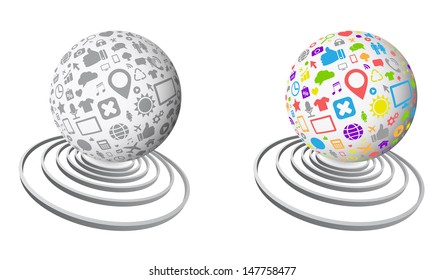 social media abstract sphere concept