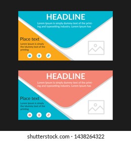 Social Media ad banner design that looks like a stylized envelope..