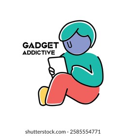 Social Media Addiction, Influence, Popularity, Modern Lifestyle, and Ad Concept. Men with smartphone devices. A depressed and sad man