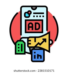 social media ads color icon vector. social media ads sign. isolated symbol illustration
