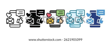 Social Media Ads Icon Set Multiple Style Collection