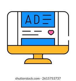 social media ads line icon vector. social media ads sign. isolated symbol illustration