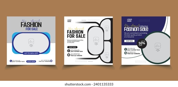 social media ads post template, new arrivals fashion sale banner template