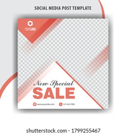 Social media ads square post template, fashion sale web social media banner template, editable square template, fashion sale banner template for social media post