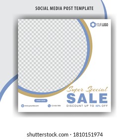 Social media ads square post template, fashion sale web social media banner template, editable square template, fashion sale banner template for social media post