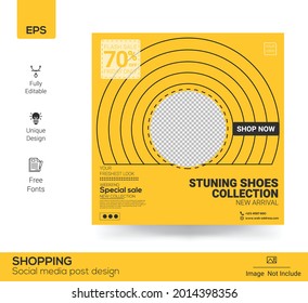 Social media ads template with trendy colors. Vol.1. Eps.10