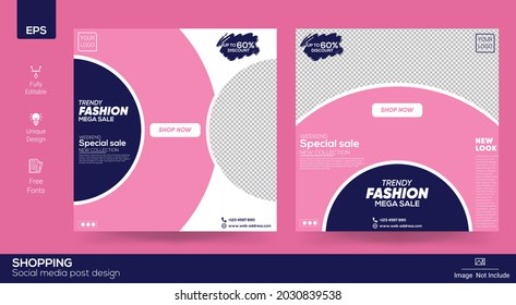Social media ads template with trendy colors. Vol.1. Eps.10