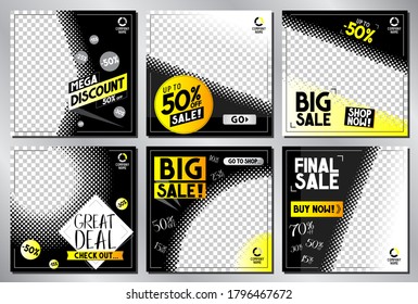 Social media advertisement - sale template - vector illustration
