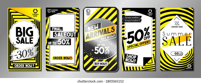 Social media advertisement - sale templates - vector illustration, 16:9 proportions