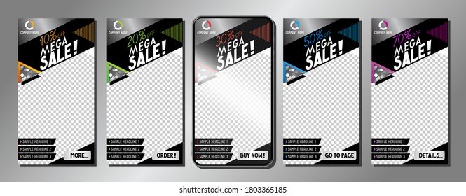 Social media advertisement - sale templates - vector illustration, 16:9 proportions