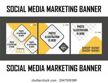 Social media advertising banner design. Easy to edit with vector file. Can use for your creative content. Especially for digital marketing.