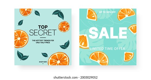 
Social media advertising design.
Summer sale background layout banners decorate with orange.
Templates are used for social media posts, mobile apps, banner designs. Discount voucher.