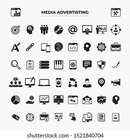 social media advertising icon set collection