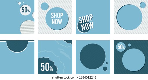 Social media advertising mockups. Vector concept