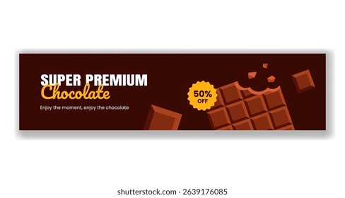 Social Media Advertising Template Celebrating World Chocolate Day with Chocolate Elements