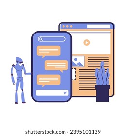 social media Ai flat style illustration design