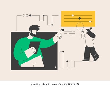 Social media analysis abstract concept vector illustration. Social media marketing, smm, account analysis service, digital agency corporate website, UI element, menu bar abstract metaphor.