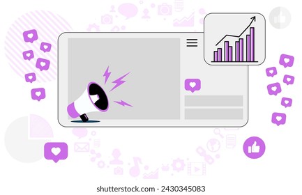 analista de redes sociales ilustración vectorial 