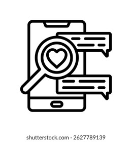 Social Media Analytics Vector Lineal Icon On White Background.
