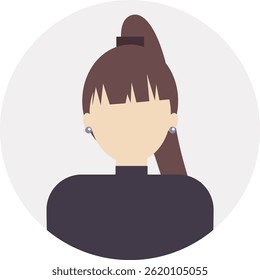 Social media anonymous icon. Woman flat icon, user profile picture.
