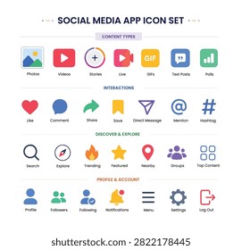 Conjunto iconos App redes