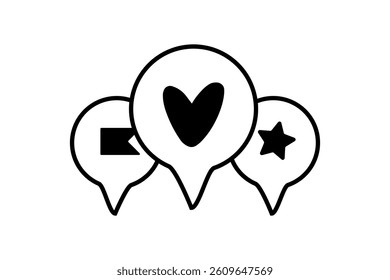 Social media app notification icons.