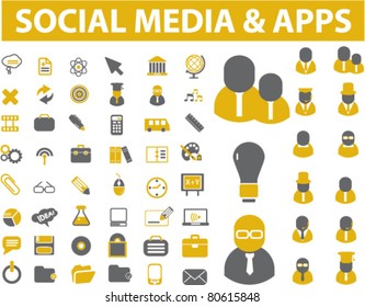 social media & apps icons, vector