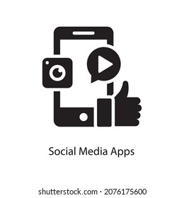 Social Media Apps vector Outline Icon Design illustration. Social Media Symbol on White background EPS 10 File