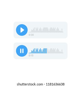 Social Media. Audio Message, Voice Message. Vector Illustration.