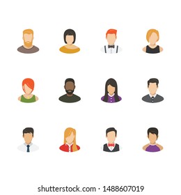 Social media avatar vector graphics flat icons - Set 1