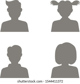 Social media avatar vector graphics flat icons.Set of hand drawn Avatar profile icon (or portrait icon), including male and female . User flat avatar icon, sign, profile people symbol