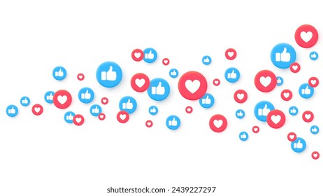 Social media background. Bunch of like and thumb up buttons. Vector EPS 10