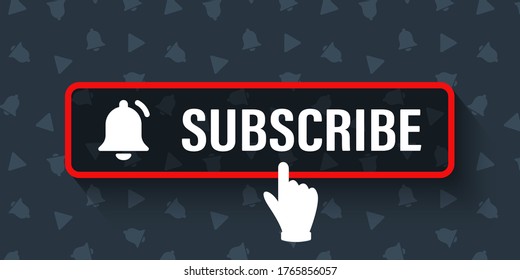 Social media background. Button on dark background media concept.