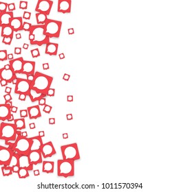 Social media background with chat notification bubbles in icons. Communication in global network. Vector illustration for social media marketing blog page.  Chat icon notifications isolated on white. 
