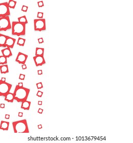 Social media background with chat notification bubbles in icons. Communication in global network. Vector illustration for social media marketing blog page.  Chat icon notifications isolated on white. 