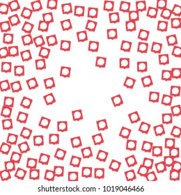 Social media background with chat notification bubbles in icons. Communication in global network. Vector illustration for social media marketing blog page.  Chat icon notifications isolated on white. 