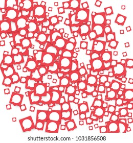 Social media background with chat notification bubbles in icons. Communication in global network. Vector illustration for social media marketing blog page.  Chat icon notifications isolated on white. 