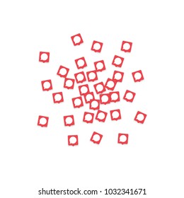 Social media background with chat notification bubbles in icons. Communication in global network. Vector illustration for social media marketing blog page.  Chat icon notifications isolated on white. 