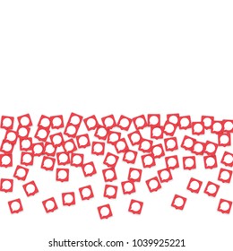 Social media background with chat notification bubbles in icons. Communication in global network. Vector illustration for social media marketing blog page.  Chat icon notifications isolated on white. 